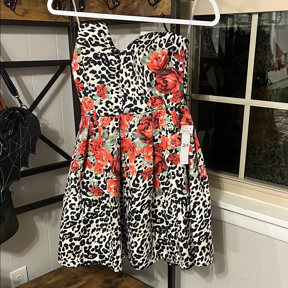 Floral Leopard Print Dress